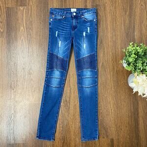 Hudson Girls Distressed Distressed Moto Skinny Jeans Size 14